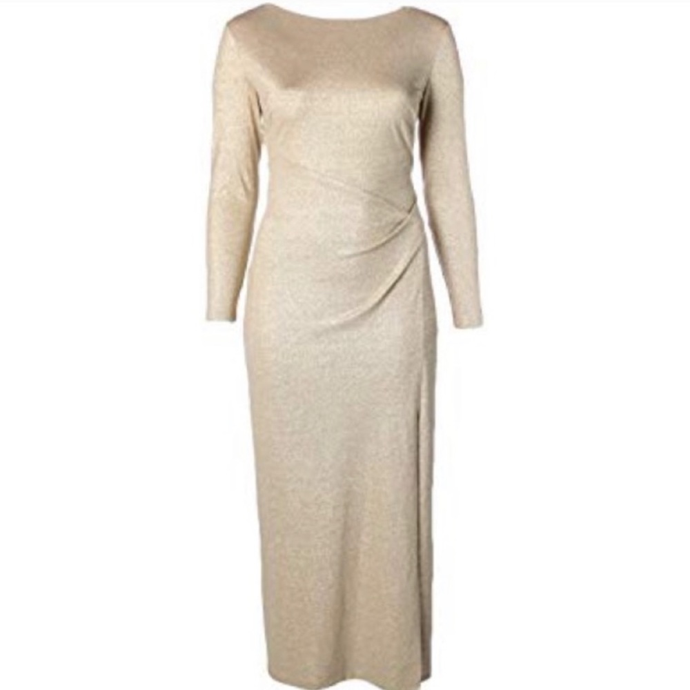 Ralph Lauren Gold Metallic long sleeve dress